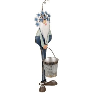 Clayre & Eef 5Y1221 Decoration Dwarf Blue White...