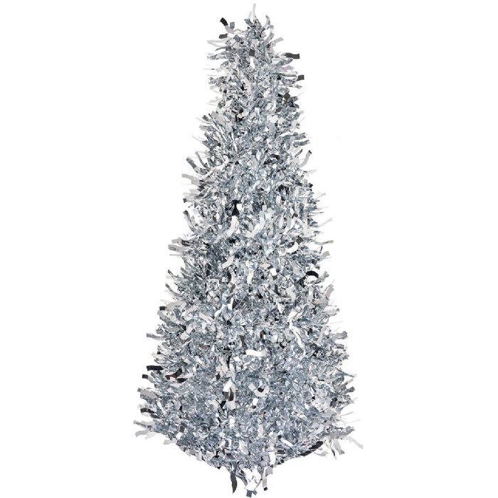 Clayre & Eef 65537M Christmas Tree Decoration Silver Coloured Ø 16x38 cm