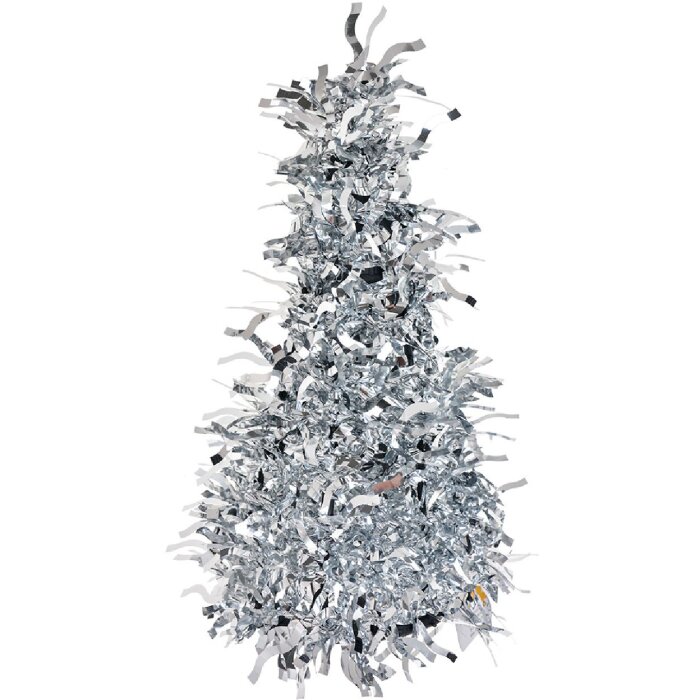 Clayre & Eef 65537S Christmas Tree Decoration Silver Coloured Ø 12x25 cm