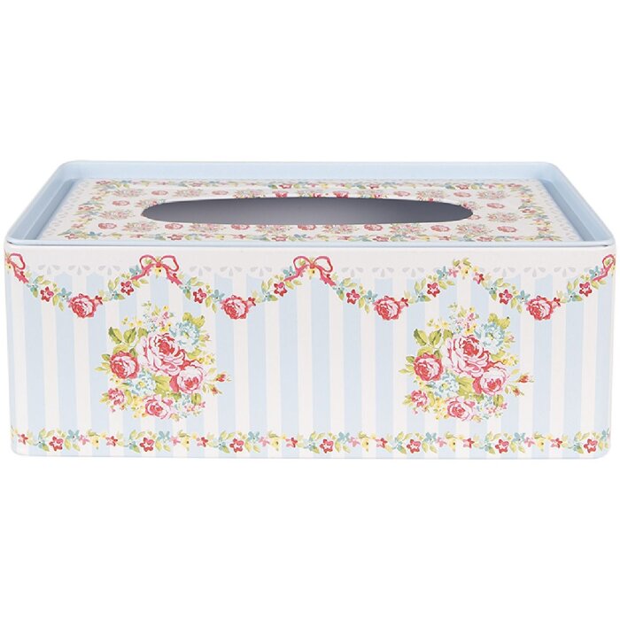 Clayre & Eef 6BL0119 Handkerchief Box 25x13x10 cm Blue