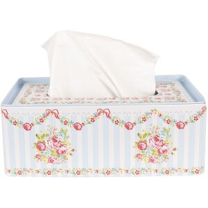 Clayre & Eef 6BL0119 Handkerchief Box 25x13x10 cm Blue