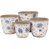 Clayre & Eef 6CE1658M Decoration Flowerpot Ø 15x14 cm Beige Blue