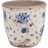 Clayre & Eef 6CE1658S Decoration Flowerpot Ø 13x12 cm Beige Blue