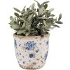 Clayre & Eef 6CE1658S Decoration Flowerpot Ø 13x12 cm Beige Blue