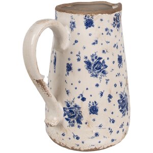 Clayre & Eef 6CE1660L Decoration Jug 21x15x23 cm Beige Blue