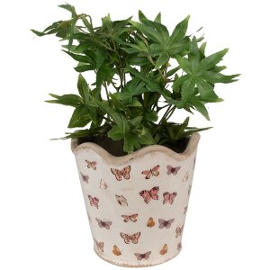 Clayre & Eef 6CE1664L Decoration Flower Pot Ø 19x18 cm Beige Pink