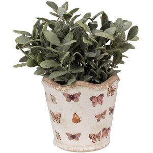 Clayre & Eef 6CE1664S Decoration Flowerpot Ø 13x12 cm Beige Pink