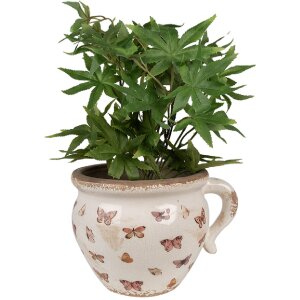 Clayre & Eef 6CE1665L Decoration Flower Pot 20x17x15 cm Beige Pink