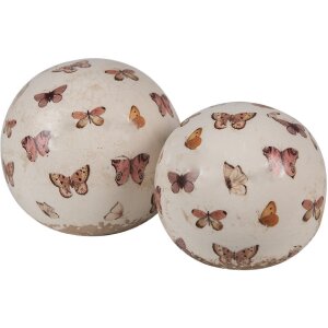 Clayre & Eef 6CE1666M Decoration Ball Ø 10x10 cm Beige Pink