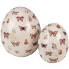 Clayre & Eef 6CE1667L Decoration Egg Ø 14x16 cm Beige Pink