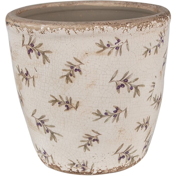 Clayre & Eef 6CE1669L Decoration Flowerpot Ø 16x16 cm Beige Blue