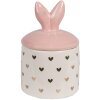 Clayre & Eef 6CE1687 Storage Pot Ø 9x14 cm White Pink