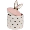 Clayre & Eef 6CE1687 Storage Pot Ø 9x14 cm White Pink