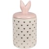 Clayre & Eef 6CE1688 Storage Pot Ø 11x22 cm White Pink