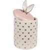 Clayre & Eef 6CE1688 Storage Pot Ø 11x22 cm White Pink