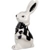 Clayre & Eef 6CE1691 Decorative Statue Rabbit White Black 5x4x9 cm