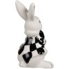 Clayre & Eef 6CE1691 Decorative Statue Rabbit White Black 5x4x9 cm