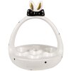 Clayre & Eef 6CE1695 Egg tray Ø 16x19 cm White Black