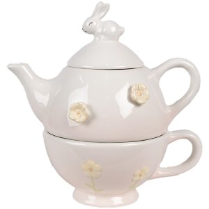 Clayre & Eef 6CE1698 Tea Set White 18x12x13 &...