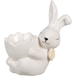 Clayre & Eef 6CE1700 Eggcup Bunny White 10x6x11 cm...