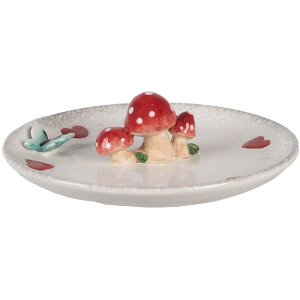 Clayre & Eef 6CE1701 Serving Bowl White Red Ø...