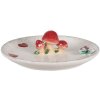 Clayre & Eef 6CE1701 Serving Bowl White Red Ø 21x6 cm Mushrooms Flowers Country House