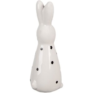 Clayre & Eef 6CE1705 Decoration Statue Rabbit 5x4x13 cm White Black