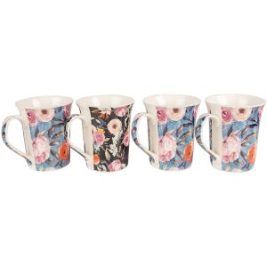 Clayre & Eef 6CEMS0048 Mug 4 pieces 12x 8x10 cm / 300...