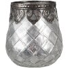 Clayre & Eef 6GL4383 Tealight holder silver Ø 9x11 cm diamond cut