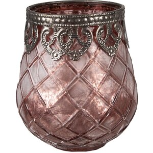 Clayre & Eef 6GL4384 Tealight Holder Pink Ø...