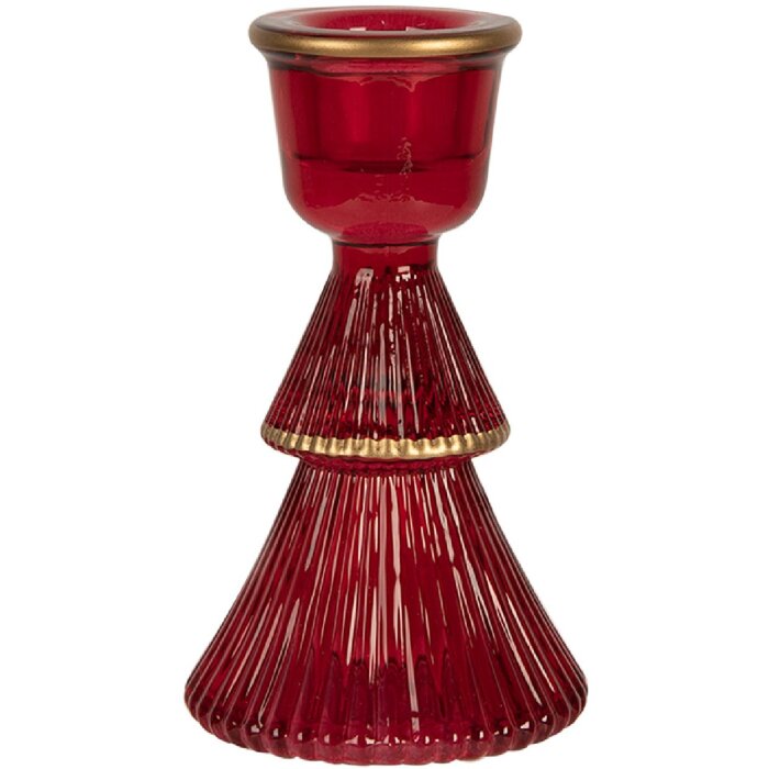 Clayre & Eef 6GL4396R Candlestick Ø 6x10 cm Red