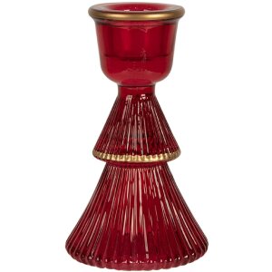 Clayre & Eef 6GL4396R Candlestick Ø 6x10 cm Red