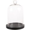 Clayre & Eef 6GL4485 Glass Bell Jar Transparent Brown Country Style Ø 15x21 cm