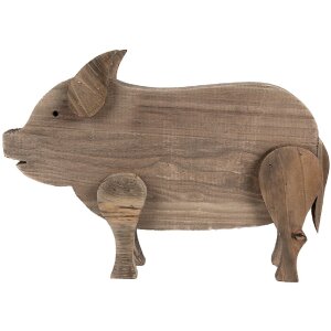 Clayre & Eef 6H2322 Decorative Pig Brown 42x9x28 cm