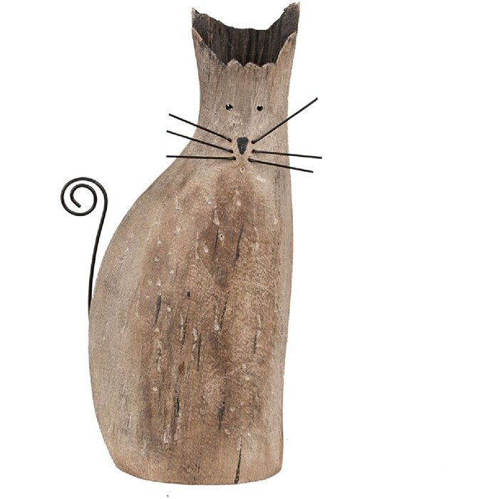 Clayre & Eef 6H2330 Decorative Cat Brown 14x7x26 cm