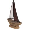 Clayre & Eef 6H2334 Decorative model boat 11x3x13cm in brown red