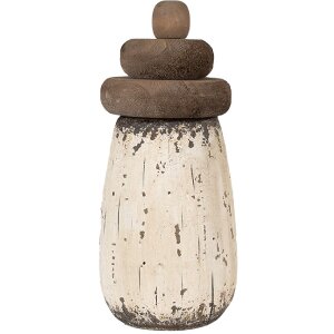 Clayre & Eef 6H2335 Lighthouse Decoration White Brown Ø 11x23 cm