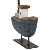 Clayre & Eef 6H2337 Decorative Boat Grey Blue 10x3x10 cm