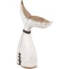 Clayre & Eef 6H2347 Whale Tail Decoration 27x10x45 cm White Brown