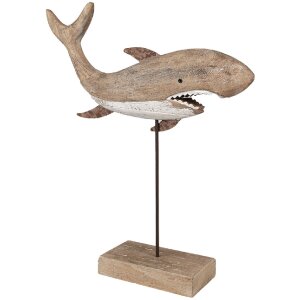 Clayre & Eef 6H2354 Decorative Shark Brown 34x8x39 cm Maritime Home Accessory