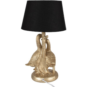 Clayre & Eef 6LMC0080 Table Lamp Geese Gold Coloured Black Ø 20x37 cm E27