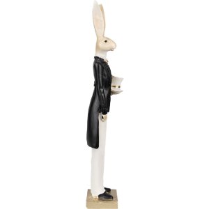 Clayre & Eef 6PR4002 Decorative Rabbit Beige Black 7x6x32 cm Cylinder