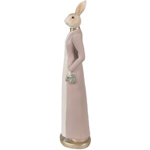 Clayre & Eef 6PR4007 Decorative Rabbit Beige Pink 8x7x28 cm