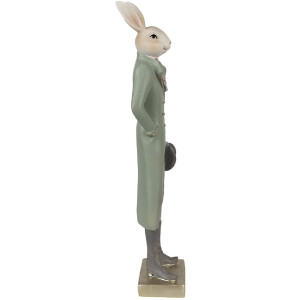 Clayre & Eef 6PR4008 Decorative Rabbit Beige Green 9x7x36 cm