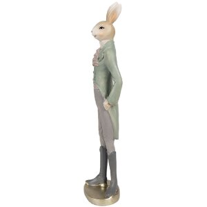 Clayre & Eef 6PR4010 Decorative Rabbit Beige/Green 11x8x40 cm