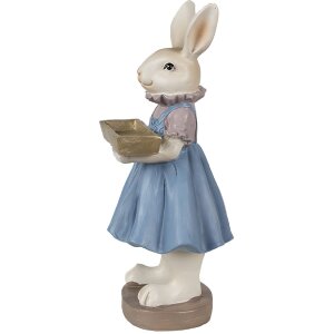 Clayre & Eef 6PR4012 Decorative Rabbit 10x8x20 cm Beige Blue