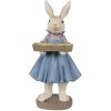 Clayre & Eef 6PR4012 Decorative Rabbit 10x8x20 cm Beige Blue