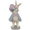 Clayre & Eef 6PR4013 Candle Holder Rabbit Beige Blue 10x8x20 cm