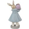 Clayre & Eef 6PR4013 Candle Holder Rabbit Beige Blue 10x8x20 cm