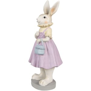 Clayre & Eef 6PR4014 Decorative Rabbit Brown Purple 12x10x27 cm